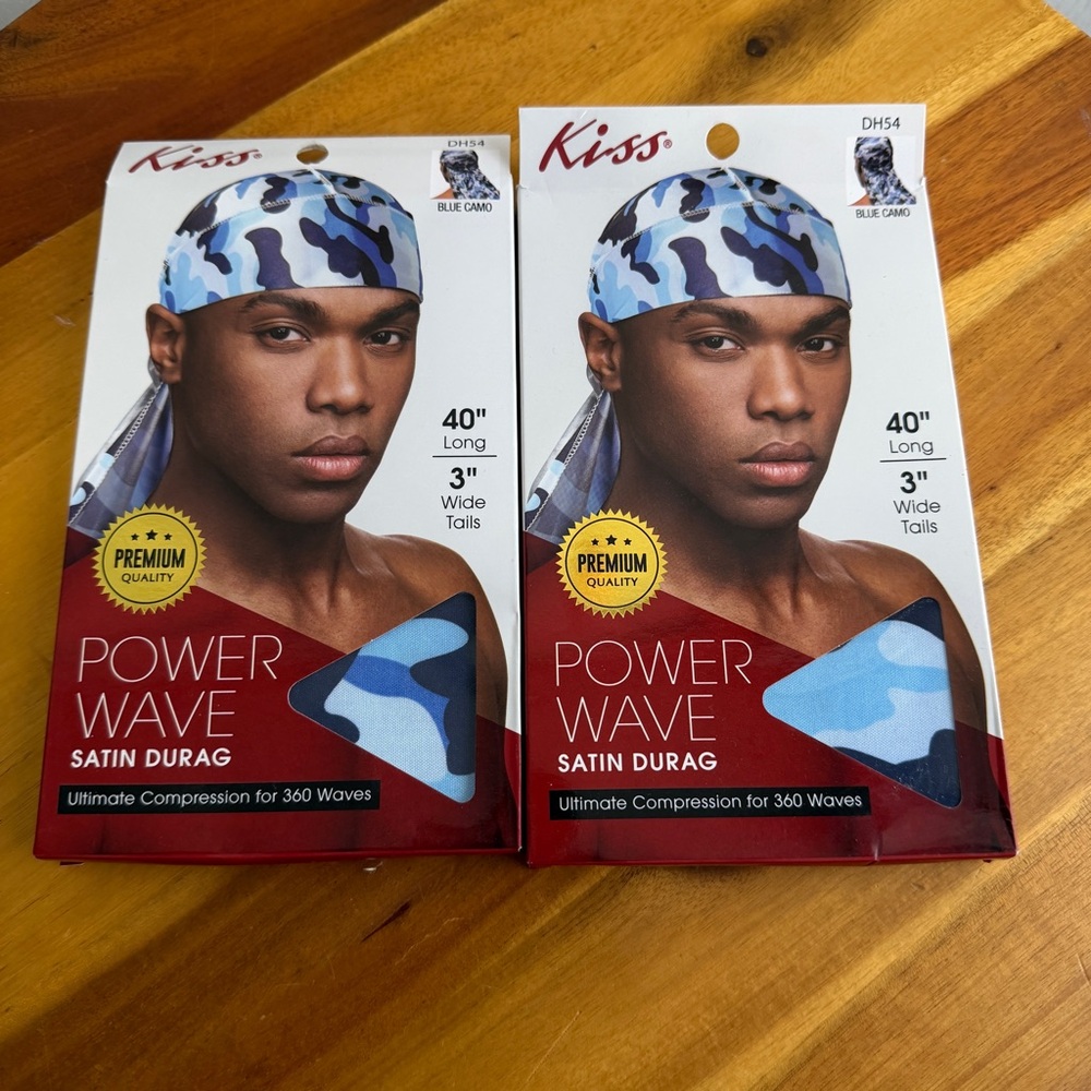 Kiss power‎ wave satin camo durag lot of 2